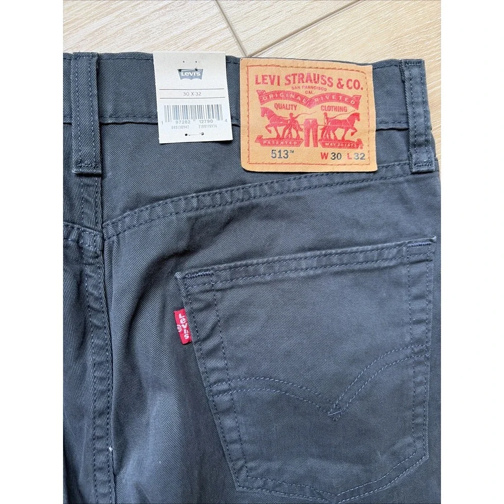 Levi's 513 Slim Straight Jeans Men's Size 30x32 Gray Stretch New